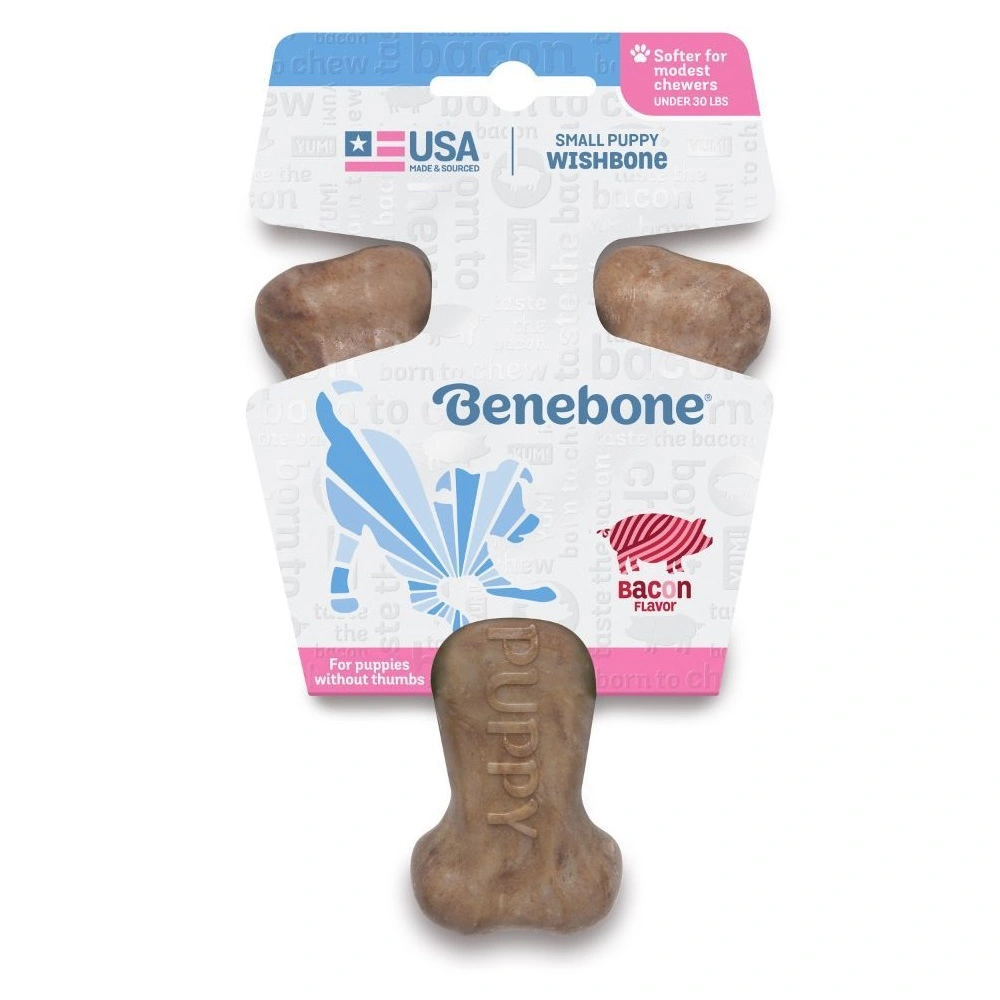 Benebone Puppy Wishbone Bacon S - hvalpe tyggeben med bacon